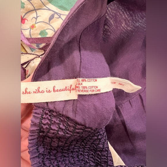 Maeve Skoura Idyll Maxi Dress Silk Blend Halter Novelty Print Whimsical Boho 0 - Picture 7 of 8